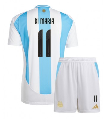 Argentina Angel Di Maria #11 Hjemmebanesæt Børn Copa America 2024 Kort ærmer (+ korte bukser)